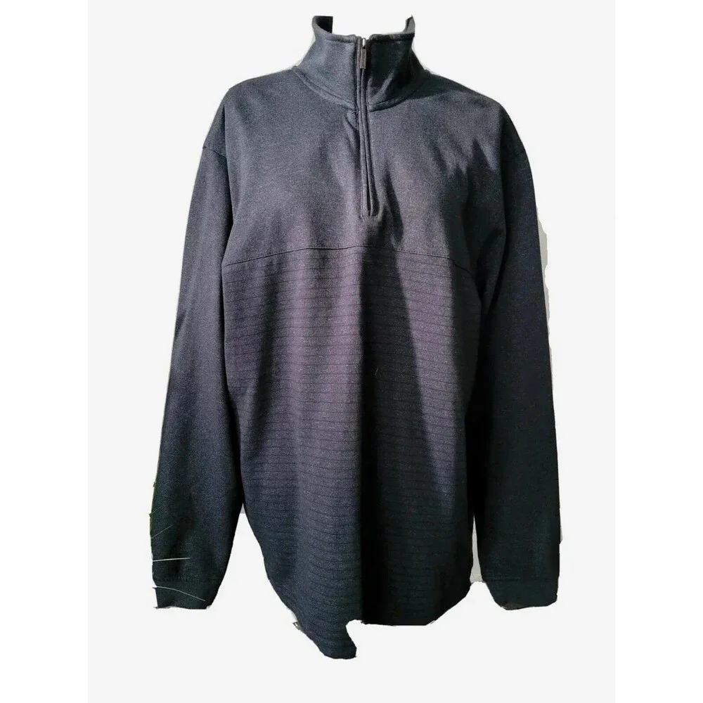 Van Heusen Sweater Men's Large 1/4 Zip Shirt Blue Black